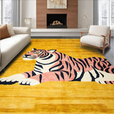 Ultra Soft Area Rug, Non Slip, Stain Resistant, Washable Area Rugs for Living Room, Bedroom, Vibrant Yellow Animal Motif(Gold)