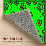 Ultra Soft Area Rug, Non Slip, Stain Resistant, Washable Area Rugs for Living Room, Bedroom, Rustic Low-Profile Clover Design(Green)