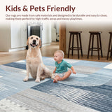 Ultra Soft Area Rug, Non Slip, Stain Resistant, Washable Area Rugs for Living Room, Bedroom, Abstract Animal Inspired Quick Dry Microfiber(Blue)