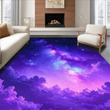Ultra Soft Area Rug, Non Slip, Stain Resistant, Washable Area Rugs for Living Room, Bedroom, Mystical Stellar Gradient Design(Purple)