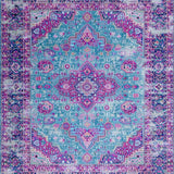 Ultra Soft Area Rug, Non Slip, Stain Resistant, Washable Area Rugs for Living Room, Bedroom, Elegant Light Blue Tiled Design(Pink)