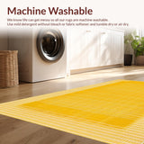 Ultra Soft Area Rug, Non Slip, Stain Resistant, Washable Area Rugs for Living Room, Bedroom, Warm Fluffy Retro Fusion(Yellow)