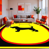 Ultra Soft Area Rug, Non Slip, Stain Resistant, Washable Area Rugs for Living Room, Bedroom, Caution Dogs Will Bark If You Knock Loud Yelling Inside Area Rug(Yellow)