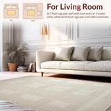 Chic Modern Cream Geometric Motif(Beige)