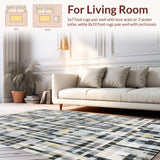 Ultra Soft Area Rug, Non Slip, Stain Resistant, Washable Area Rugs for Living Room, Bedroom, Modern Checkered Carpet With Artistic Flair For Contemporary Spaces(Black)