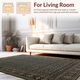 Ultra Soft Area Rug, Non Slip, Stain Resistant, Washable Area Rugs for Living Room, Bedroom, Chic Bow Scallop Area Rug(Black)