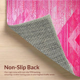 Ultra Soft Area Rug, Non Slip, Stain Resistant, Washable Area Rugs for Living Room, Bedroom, Playful Shaggy Love Design(Pink)