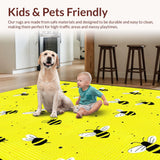 Ultra Soft Area Rug, Non Slip, Stain Resistant, Washable Area Rugs for Living Room, Bedroom, Vibrant Honeycomb Patterned Mat(Yellow)