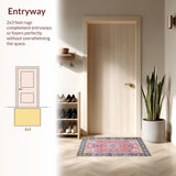 Ultra Soft Area Rug, Non Slip, Stain Resistant, Washable Area Rugs for Living Room, Bedroom, Rustic Soft Toned Geometric Beauty(Pink)
