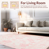 Chic Pink and White Area Featuring Subtle Bow Knot Elements(Pink)