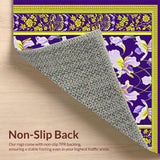 Ultra Soft Area Rug, Non Slip, Stain Resistant, Washable Area Rugs for Living Room, Bedroom, Vibrant Geometric Seasonal Accents(Purple)