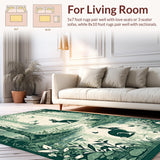 Ultra Soft Area Rug, Non Slip, Stain Resistant, Washable Area Rugs for Living Room, Bedroom, Artistic Retro Rabbit Design(Gray)