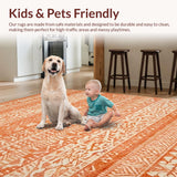 Ultra Soft Area Rug, Non Slip, Stain Resistant, Washable Area Rugs for Living Room, Bedroom, Rustic Burnt Orange Rug(Orange)