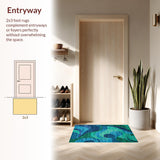 Contemporary Bold Swirling Elements(Blue)