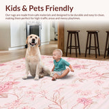 Ultra Soft Area Rug, Non Slip, Stain Resistant, Washable Area Rugs for Living Room, Bedroom, Elegant Modern Fluffy Touch(Pink)