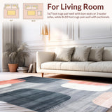 Ultra Soft Area Rug, Non Slip, Stain Resistant, Washable Area Rugs for Living Room, Bedroom, Elegant Modern Swirl Design(Gray)
