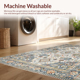 Ultra Soft Area Rug, Non Slip, Stain Resistant, Washable Area Rugs for Living Room, Bedroom, Traditional Vintage Damask Pattern(Gray)