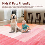 Ultra Soft Area Rug, Non Slip, Stain Resistant, Washable Area Rugs for Living Room, Bedroom, Gradient Pink Ombre Nursery Play Mat(Pink)