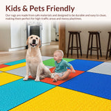 Ultra Soft Area Rug, Non Slip, Stain Resistant, Washable Area Rugs for Living Room, Bedroom, Elegant Gray and White Design(Gray)