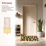 Ultra Soft Area Rug, Non Slip, Stain Resistant, Washable Area Rugs for Living Room, Bedroom, Bold Pink Leopard Print Bedroom Accent Rug(Beige)