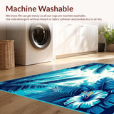 Ultra Soft Area Rug, Non Slip, Stain Resistant, Washable Area Rugs for Living Room, Bedroom, Cozy Island Getaway(Blue)