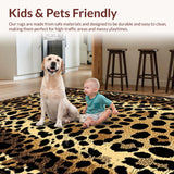 Ultra Soft Area Rug, Non Slip, Stain Resistant, Washable Area Rugs for Living Room, Bedroom, Sleek Earthy Animal Print Style(Brown)