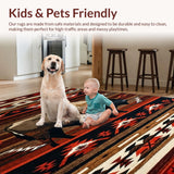 Ultra Soft Area Rug, Non Slip, Stain Resistant, Washable Area Rugs for Living Room, Bedroom, Charming Nature-Inspired Artwork(Red)