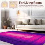 Ultra Soft Area Rug, Non Slip, Stain Resistant, Washable Area Rugs for Living Room, Bedroom, Eclectic Multi-Toned Ethnic Weave(Purple)