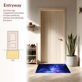 Ultra Soft Area Rug, Non Slip, Stain Resistant, Washable Area Rugs for Living Room, Bedroom, Dreamy Starry Sky Visualization(Blue)