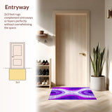 Ultra Soft Area Rug, Non Slip, Stain Resistant, Washable Area Rugs for Living Room, Bedroom, Soft Pastel Dreamy Spiral Theme(Purple)