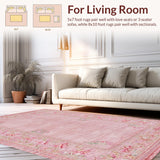 Ultra Soft Area Rug, Non Slip, Stain Resistant, Washable Area Rugs for Living Room, Bedroom, Elegant Pink Bow Design Carpet for Rooms Coquette Area Rug(Pink)