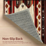 Ultra Soft Area Rug, Non Slip, Stain Resistant, Washable Area Rugs for Living Room, Bedroom, Elegant Cabin-Inspired Pattern(Red)