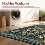 Ultra Soft Area Rug, Non Slip, Stain Resistant, Washable Area Rugs for Living Room, Bedroom, Elegant for Spaces(Blue)