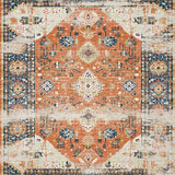 Ultra Soft Area Rug, Non Slip, Stain Resistant, Washable Area Rugs for Living Room, Bedroom, Chic Retro Botanical Design(Orange)