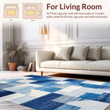 Ultra Soft Area Rug, Non Slip, Stain Resistant, Washable Area Rugs for Living Room, Bedroom, Preppy Bowtie Pattern Rug Soft Blue Decorative Mat with Non Slip Design(Blue)