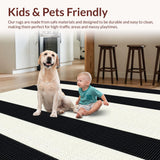 Ultra Soft Area Rug, Non Slip, Stain Resistant, Washable Area Rugs for Living Room, Bedroom, Neutral Aesthetic Bedroom Pet-Friendly Carpet(Black)