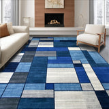 Stylish Abstract Blue Tiled(Blue)