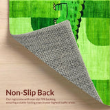 Ultra Soft Area Rug, Non Slip, Stain Resistant, Washable Area Rugs for Living Room, Bedroom, Cute Soft Pastel Animal Shapes(Green)