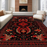 Ultra Soft Area Rug, Non Slip, Stain Resistant, Washable Area Rugs for Living Room, Bedroom, Colorful Dragon Fantasy Aesthetic(Red)