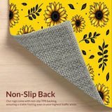 Ultra Soft Area Rug, Non Slip, Stain Resistant, Washable Area Rugs for Living Room, Bedroom, Rustic Sunflower Motif Delight(Yellow)