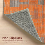 Ultra Soft Area Rug, Non Slip, Stain Resistant, Washable Area Rugs for Living Room, Bedroom, Vibrant Abstract Geometric Design(Orange)