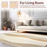 Ultra Soft Area Rug, Non Slip, Stain Resistant, Washable Area Rugs for Living Room, Bedroom, Faux Fur Runner(Beige)