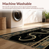 Ultra Soft Area Rug, Non Slip, Stain Resistant, Washable Area Rugs for Living Room, Bedroom, Gothic Celestial Snake Motif(Black)