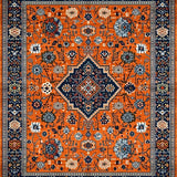 Ultra Soft Area Rug, Non Slip, Stain Resistant, Washable Area Rugs for Living Room, Bedroom, Bold Mediterranean Abstract Aesthetic(Orange)