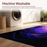 Ultra Soft Area Rug, Non Slip, Stain Resistant, Washable Area Rugs for Living Room, Bedroom, Lively Wave-Inspired Decorative Piece(Purple)