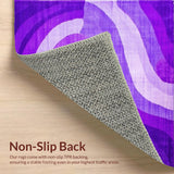 Ultra Soft Area Rug, Non Slip, Stain Resistant, Washable Area Rugs for Living Room, Bedroom, Playful Modern Abstract Swirls(Purple)