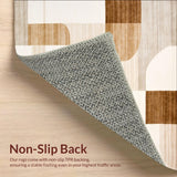 Ultra Soft Area Rug, Non Slip, Stain Resistant, Washable Area Rugs for Living Room, Bedroom, Contemporary Cream & Brown Geometric Area(Beige)