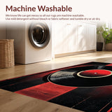 Ultra Soft Area Rug, Non Slip, Stain Resistant, Washable Area Rugs for Living Room, Bedroom, Bold Geometric Audio Visual Style(Black)