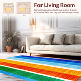 Ultra Soft Area Rug, Non Slip, Stain Resistant, Washable Area Rugs for Living Room, Bedroom, Charming Playful Color Splash(Red)