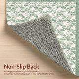 Ultra Soft Area Rug, Non Slip, Stain Resistant, Washable Area Rugs for Living Room, Bedroom, Whimsical Bow Shape Bathroom Carpet with Scalloped Edges(Green)